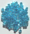 10 grams of 4x4mm Silver Lined Aqua Miyuki Cubes
